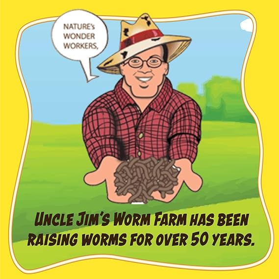 Uncle Jim's Worm Farm Red Wiggler Composting Worms Mix for Garden Soil or Fishing (500 count)