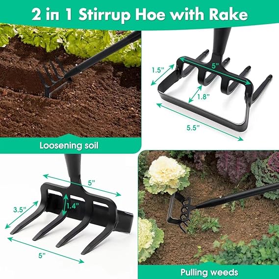 Heavy Duty Garden Hoe with 62 or 73 Inch Adjustable Handle