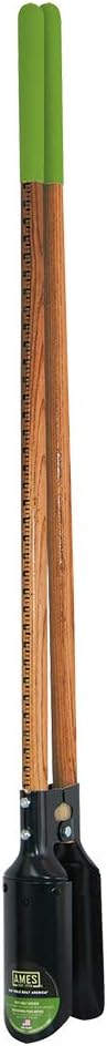 Post Hole Digger with Hardwood Measurement Handle, 58-Inch