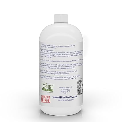 Fish & Kelp Fertilizer for Plants by GS Plant Foods Quart and Gallon