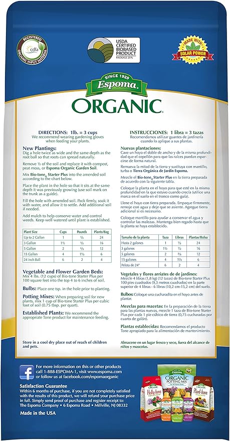 Espoma Organic Bio-Tone Starter 8 lb. & 18 Ib. Bag