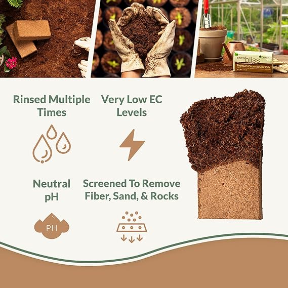 Coco Coir 650gm Bricks (5-Pack, 10-Pack, & 20-Pack)