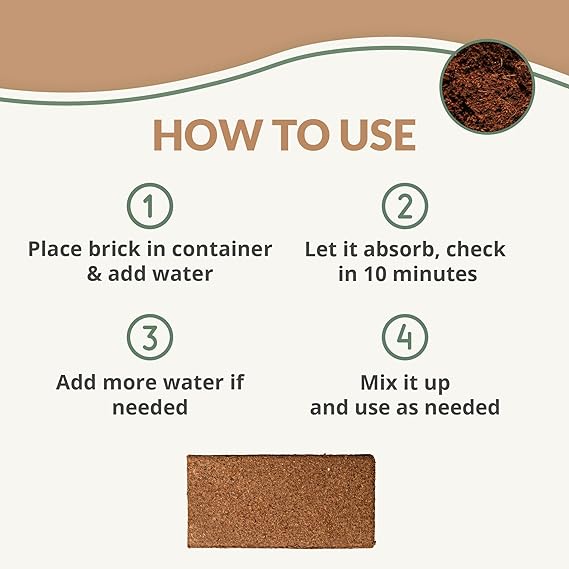 Coco Coir 650gm Bricks (5-Pack, 10-Pack, & 20-Pack)