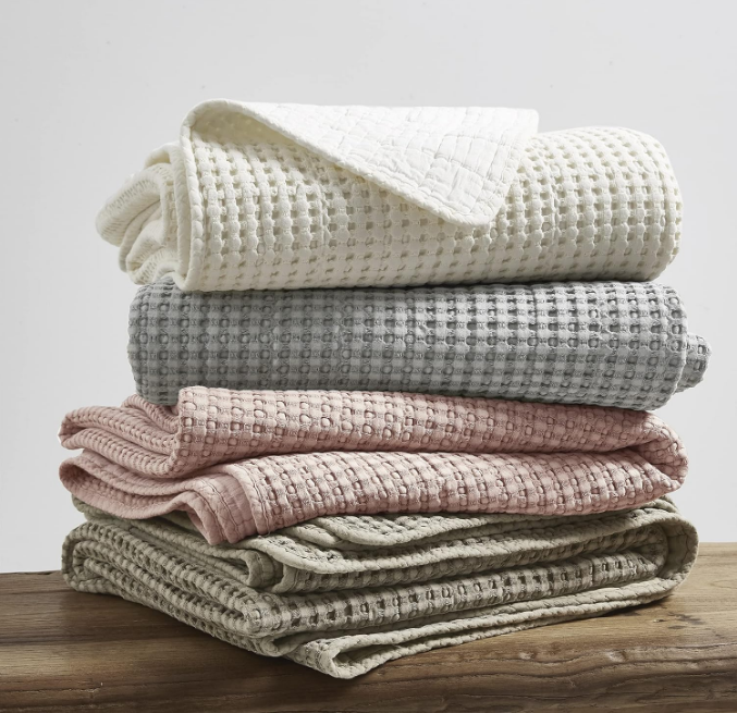 Mills Waffle - Full/Queen Quilt Set - Taupe Cotton Waffle - Quilt Size (88 x 92in.), Sham Size (26 x 20in.)