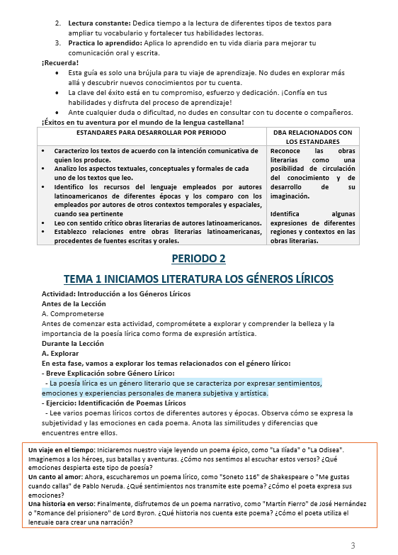 Guía estudiantes Grado 6 Grados Periodos 2-3-4