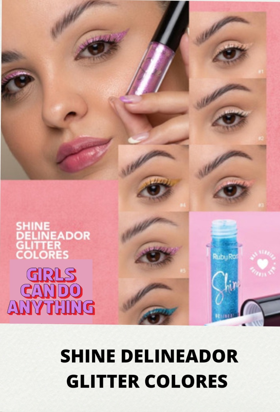 Delineador de ojos glitter colores