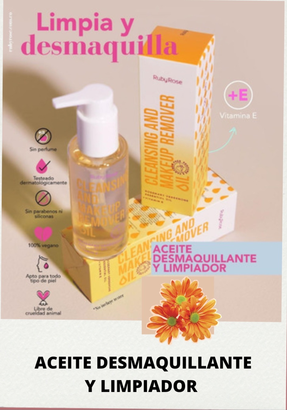 Aceite desmaquillante y limpiador