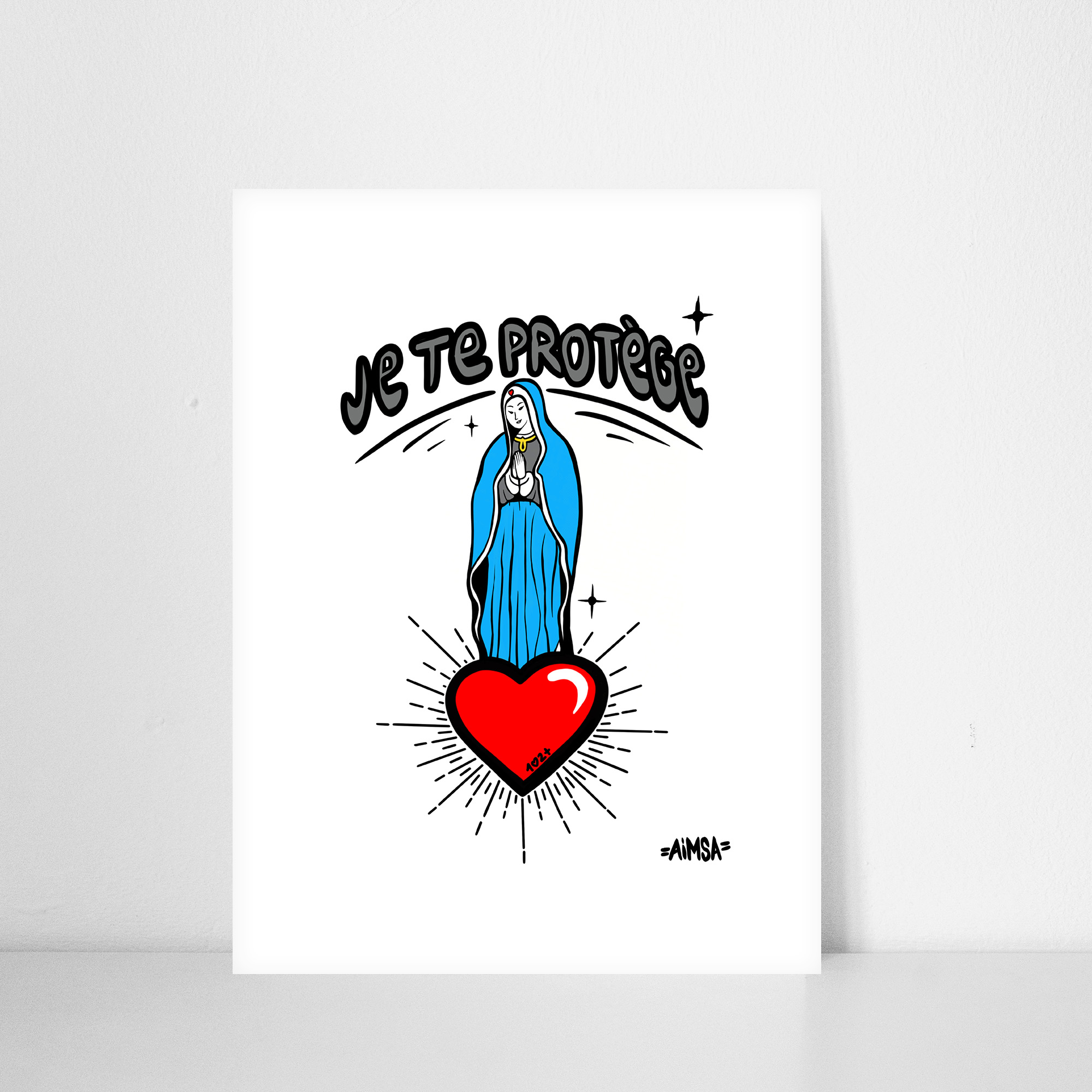Illustration  -  "Je te protege'"