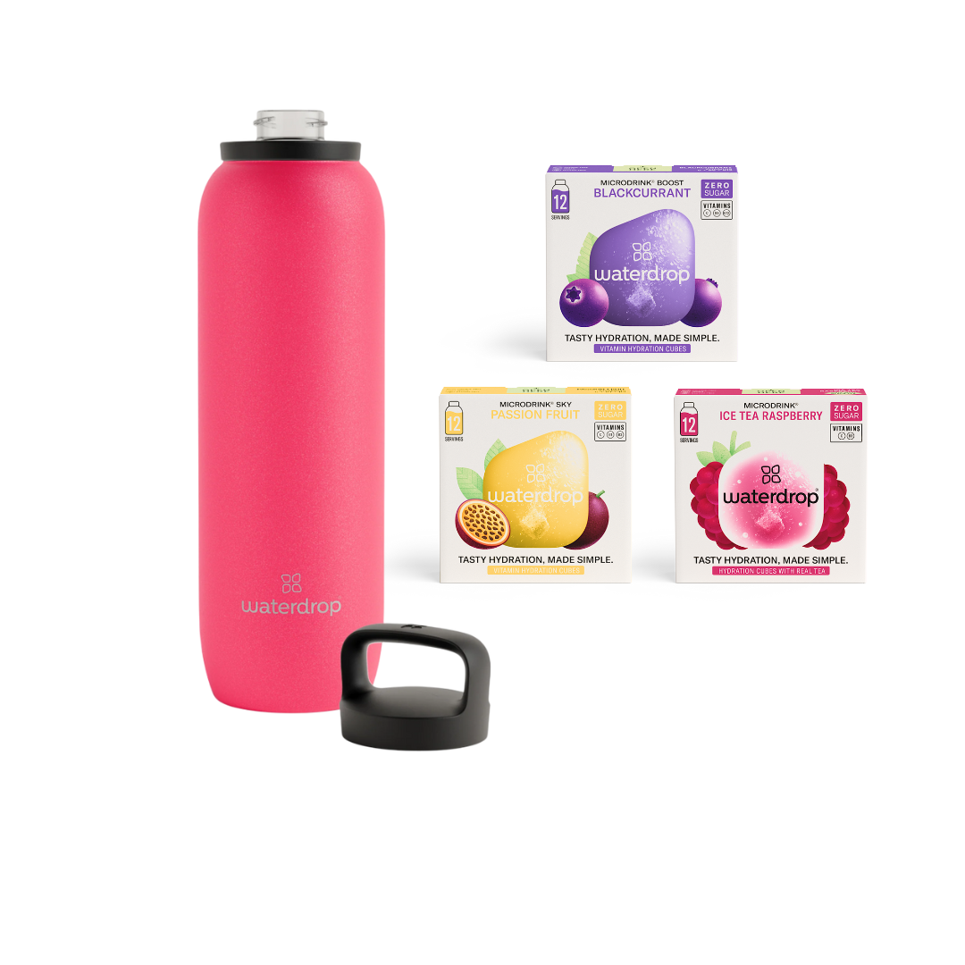 Coffret Gourde Rose 1L & 36 Waterdrop