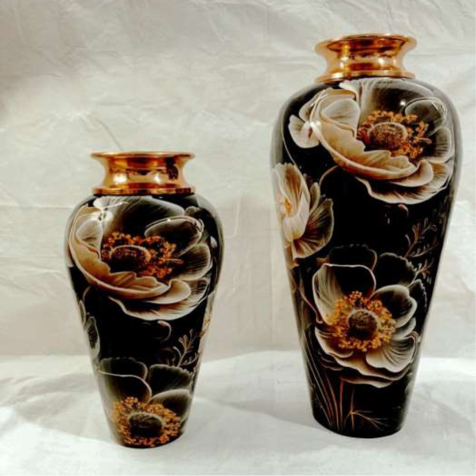 Black Printed Vase
