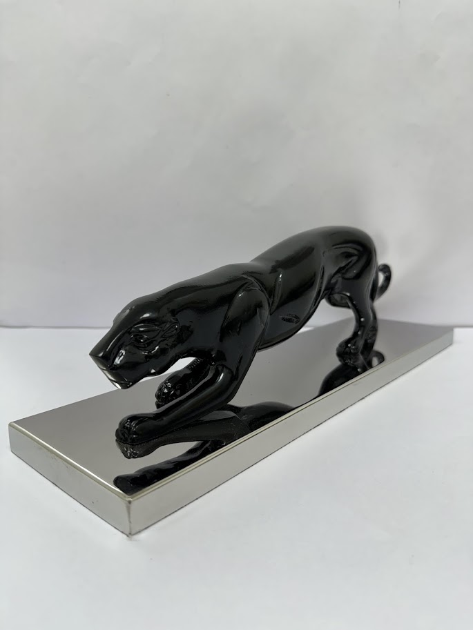 Noir Panther on Silver Base