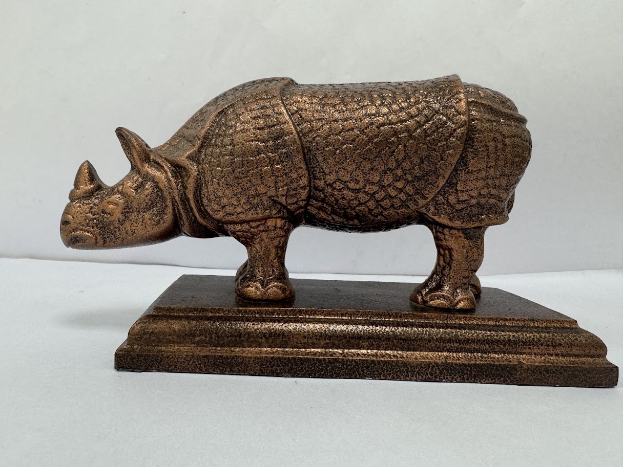 Copper-Finish Rhino Sculpture