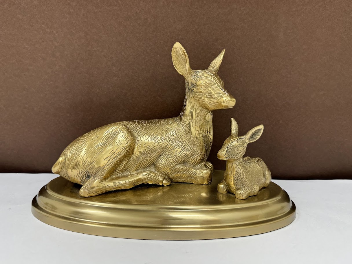 Elysian Bond: Deer with Fawn Sculpture