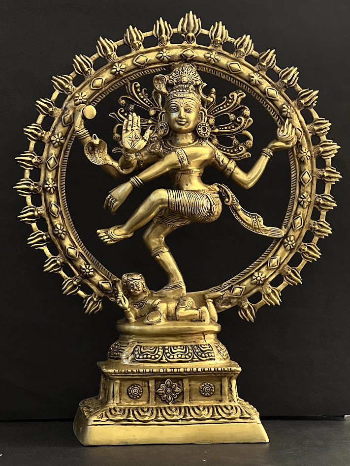 Pure Brass Dancing Shiva Smiling Nataraja Sculpture 