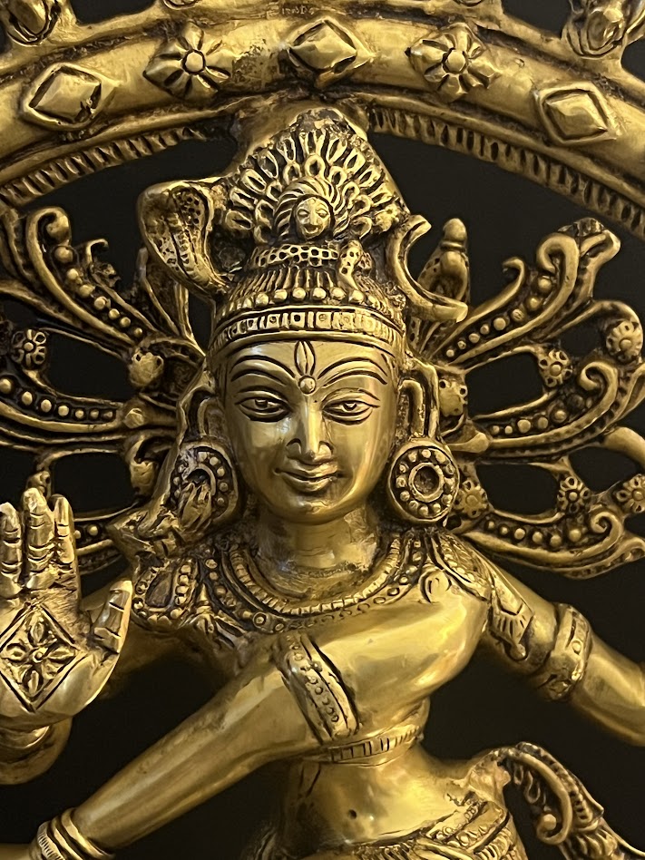 Pure Brass Dancing Shiva Smiling Nataraja Sculpture 