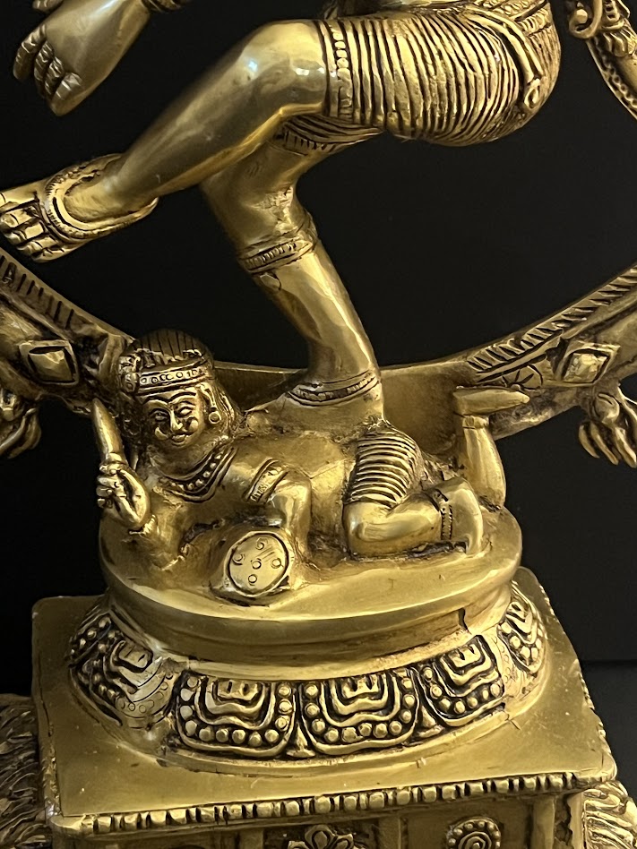 Pure Brass Dancing Shiva Smiling Nataraja Sculpture 