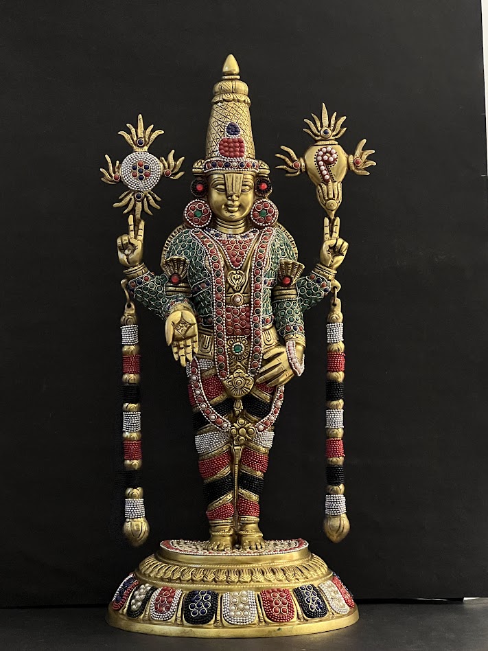 Brass Lord Tirupati Balaji Venkateshwara Swamy Idol