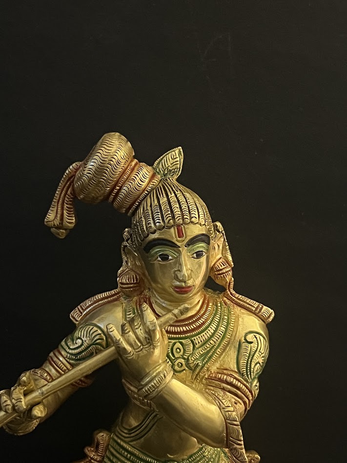 Superfine Brass Krishna in Nepali tradition 