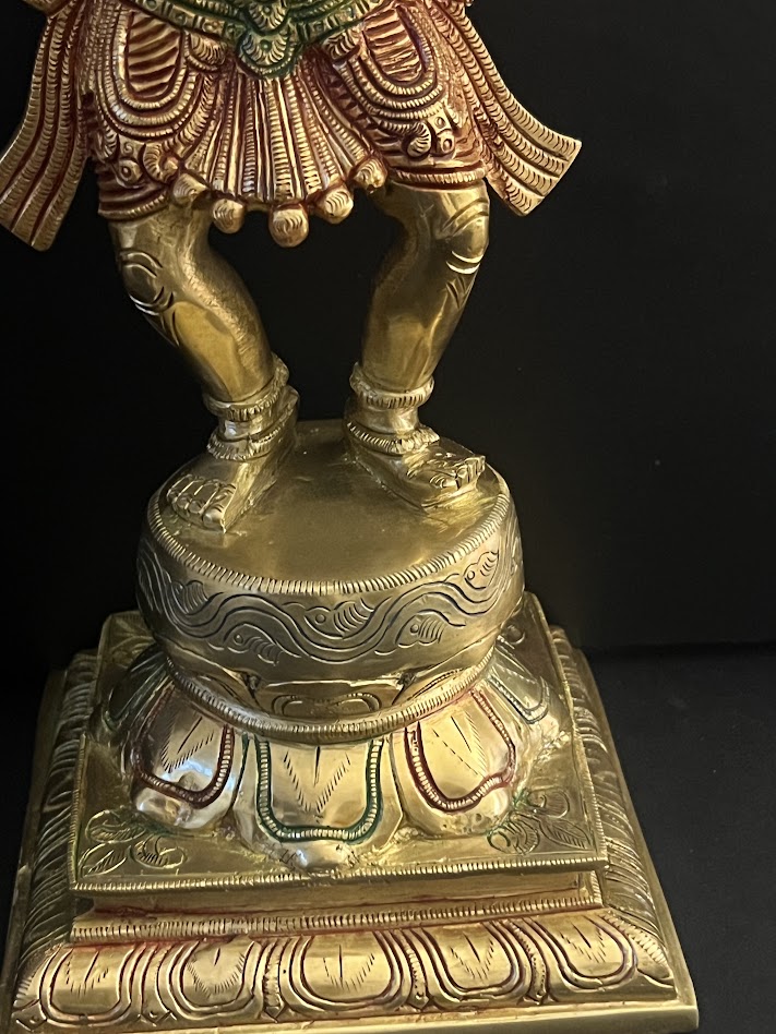 Superfine Brass Krishna in Nepali tradition 
