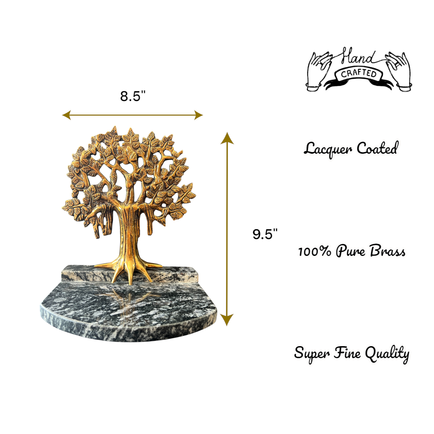 Brass Banyan Tree on Marble Base