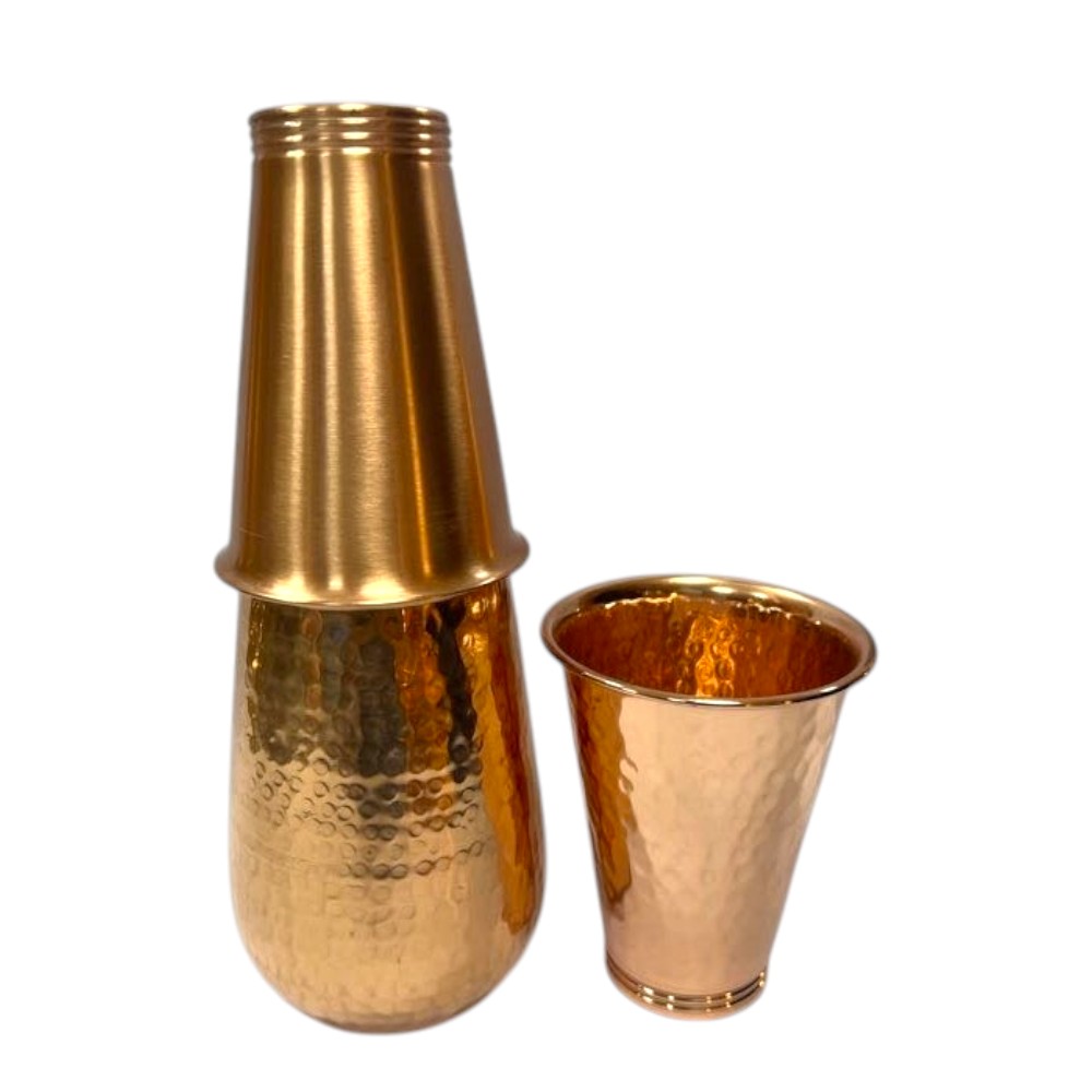 Hammered bottle with glass cap (Lacquer Coated)