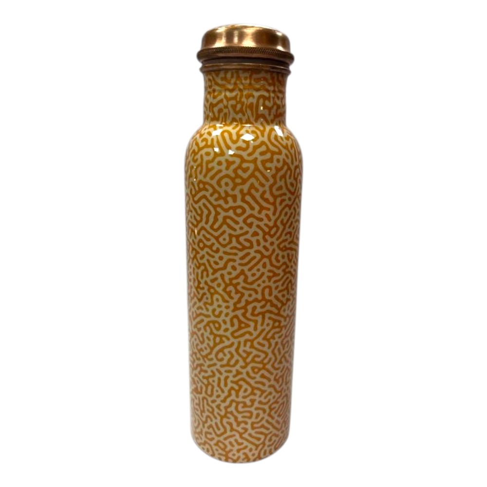 Tiger Print Copper Water bottle with Lacquer Coating