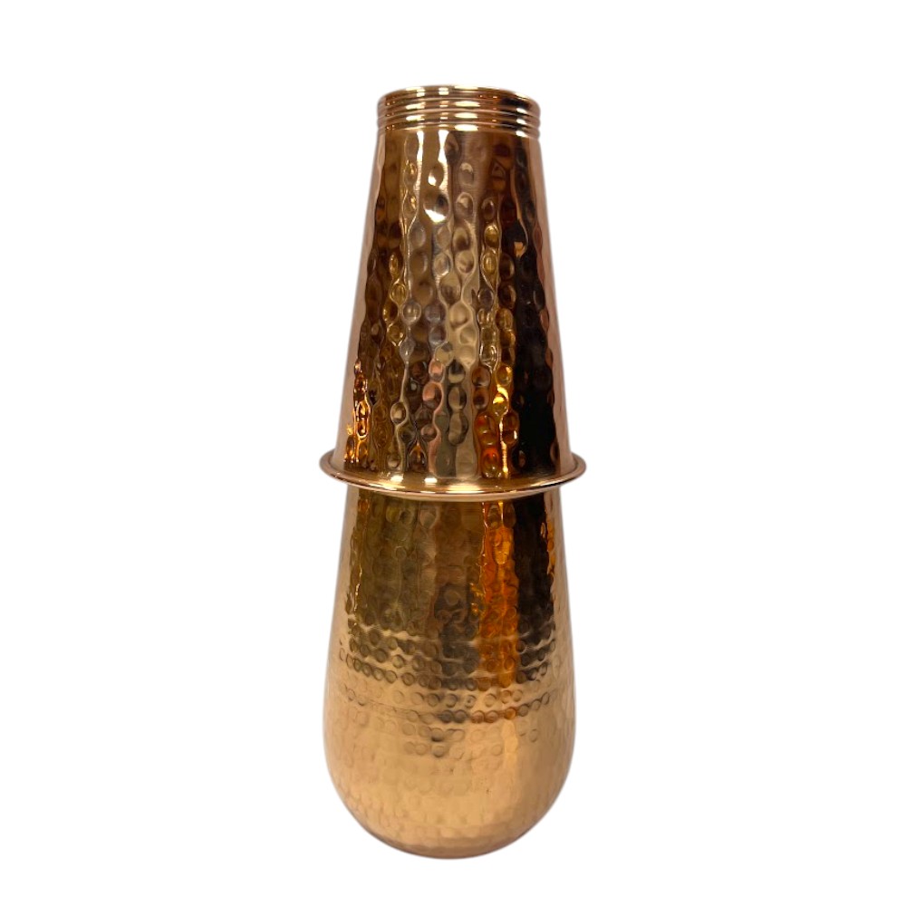 Hammered bottle with glass cap (Lacquer Coated)