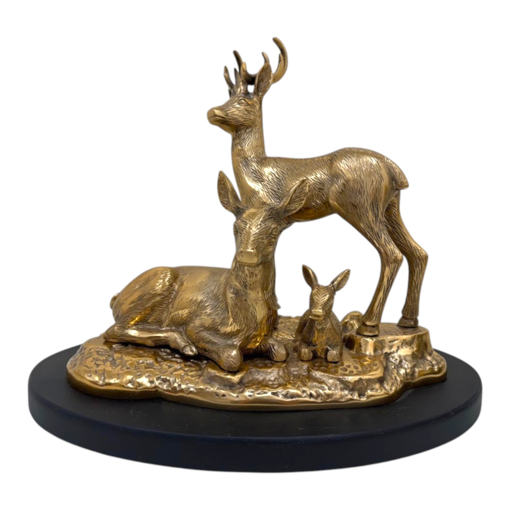 Golden Deer Family Sculpture
