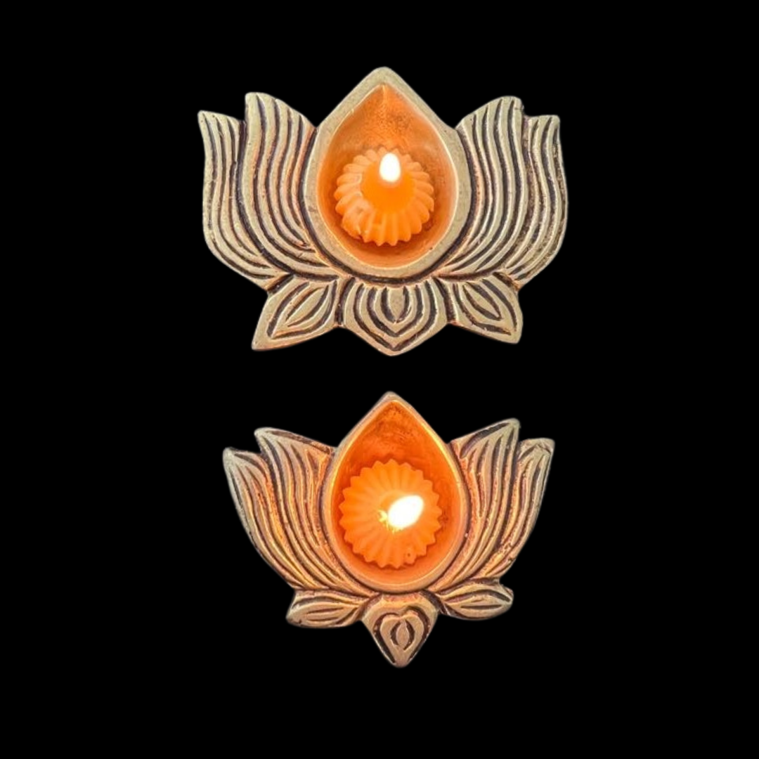Lotus Brass Diya