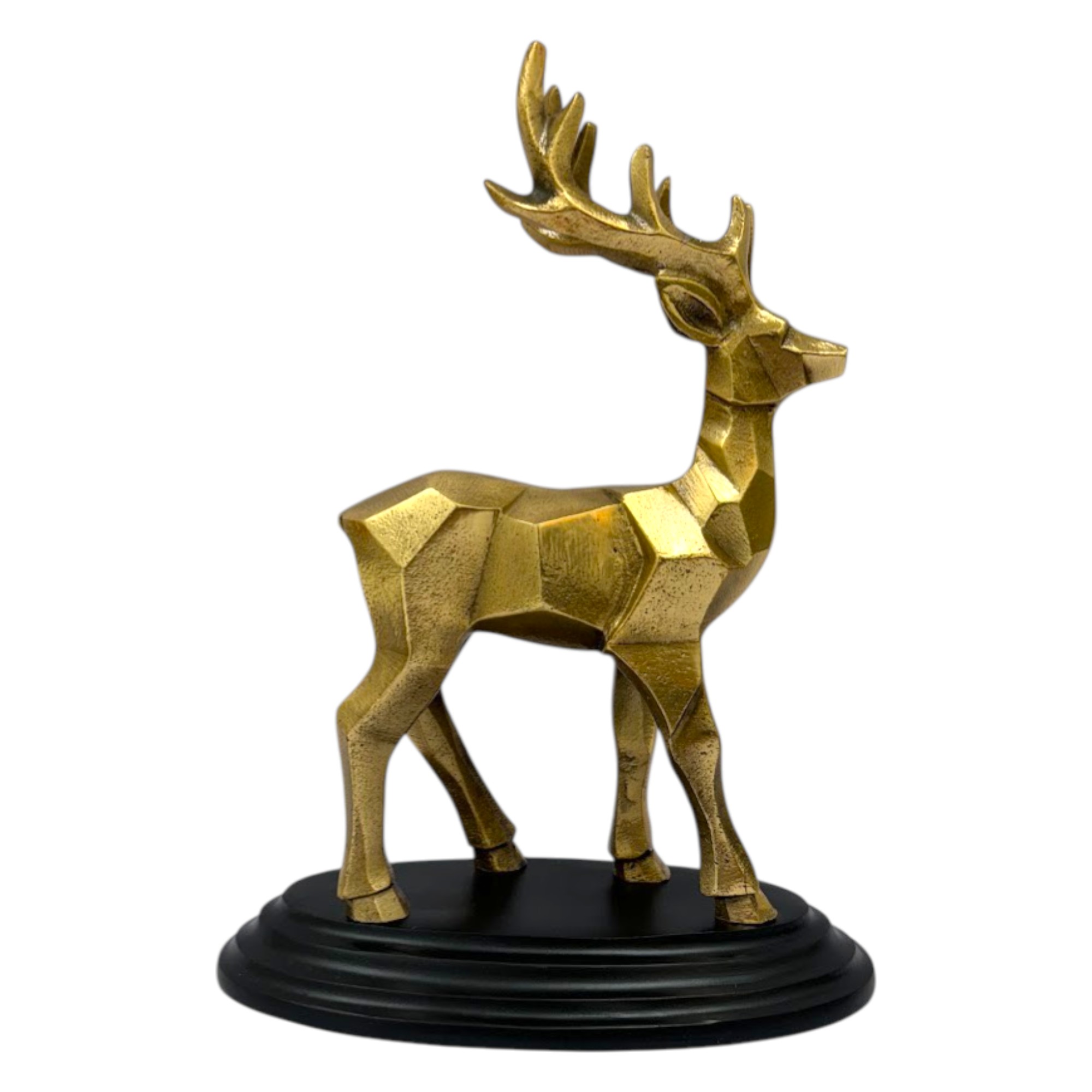 Geometric Brass Deer Figurine