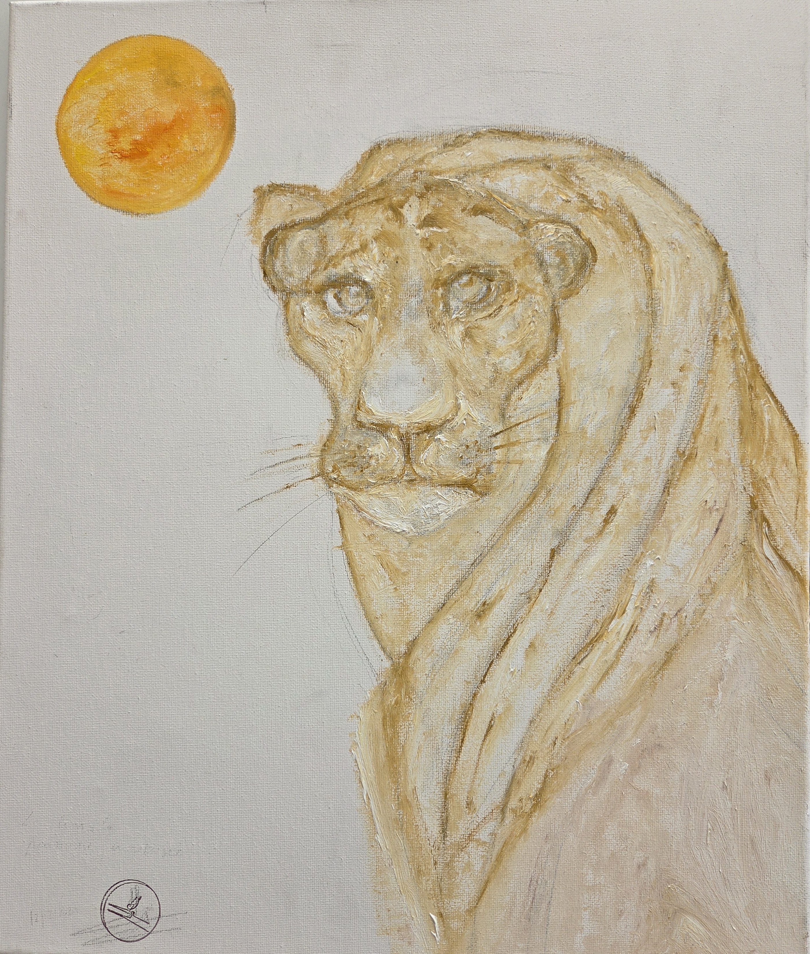 Portrait d'un lion, puissance maitrisée