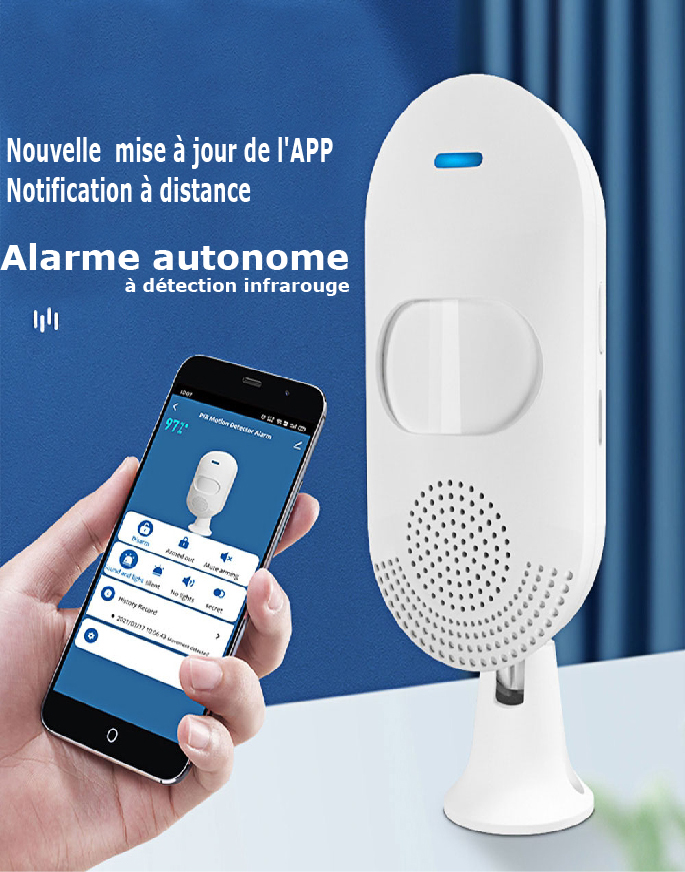  Détecteur de Mouvement Infrarouge avec Sirène Intégrée