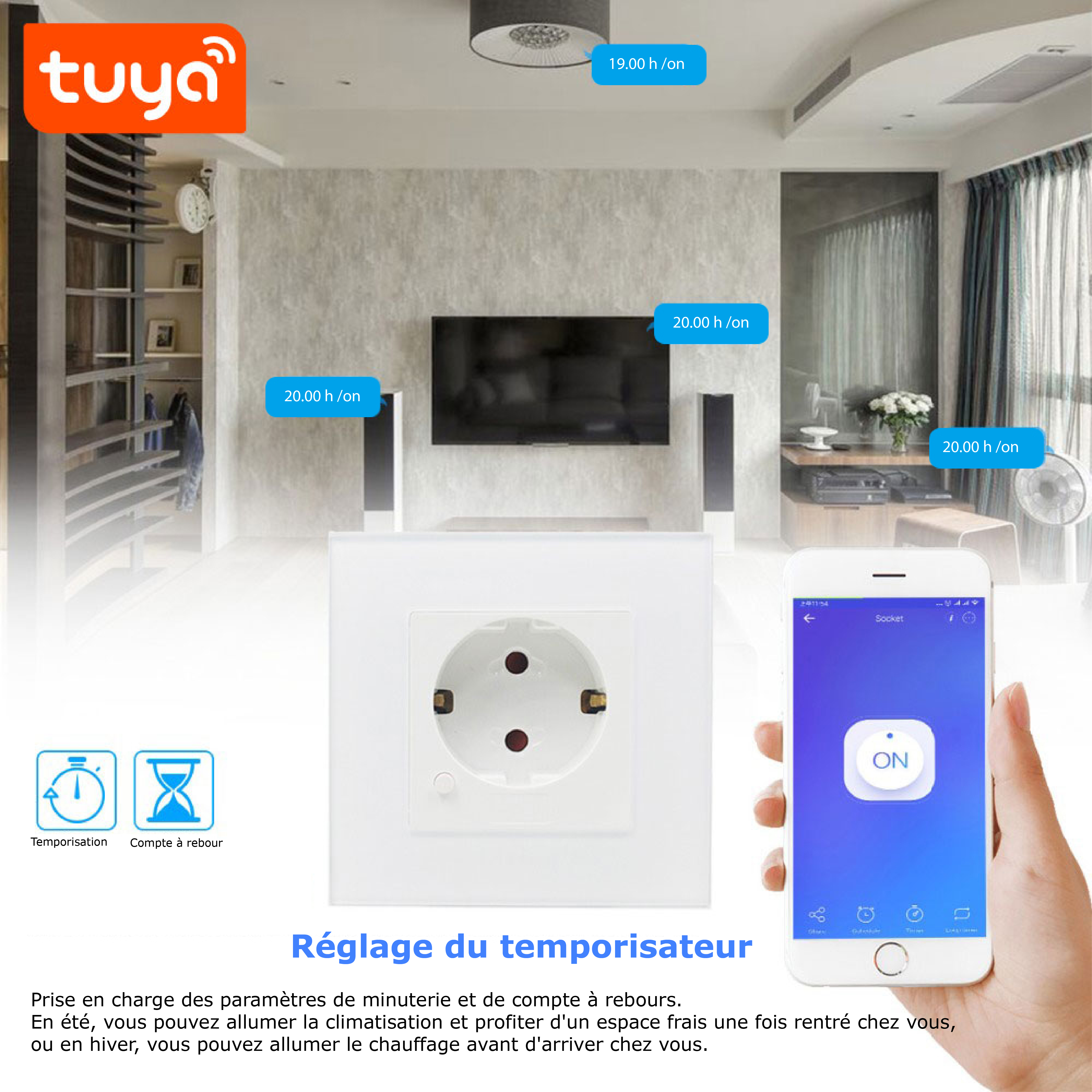 Transformez votre maison avec la prise murale intelligente 16A SL-PS16WSE : Contrôle à distance et commandes vocales
