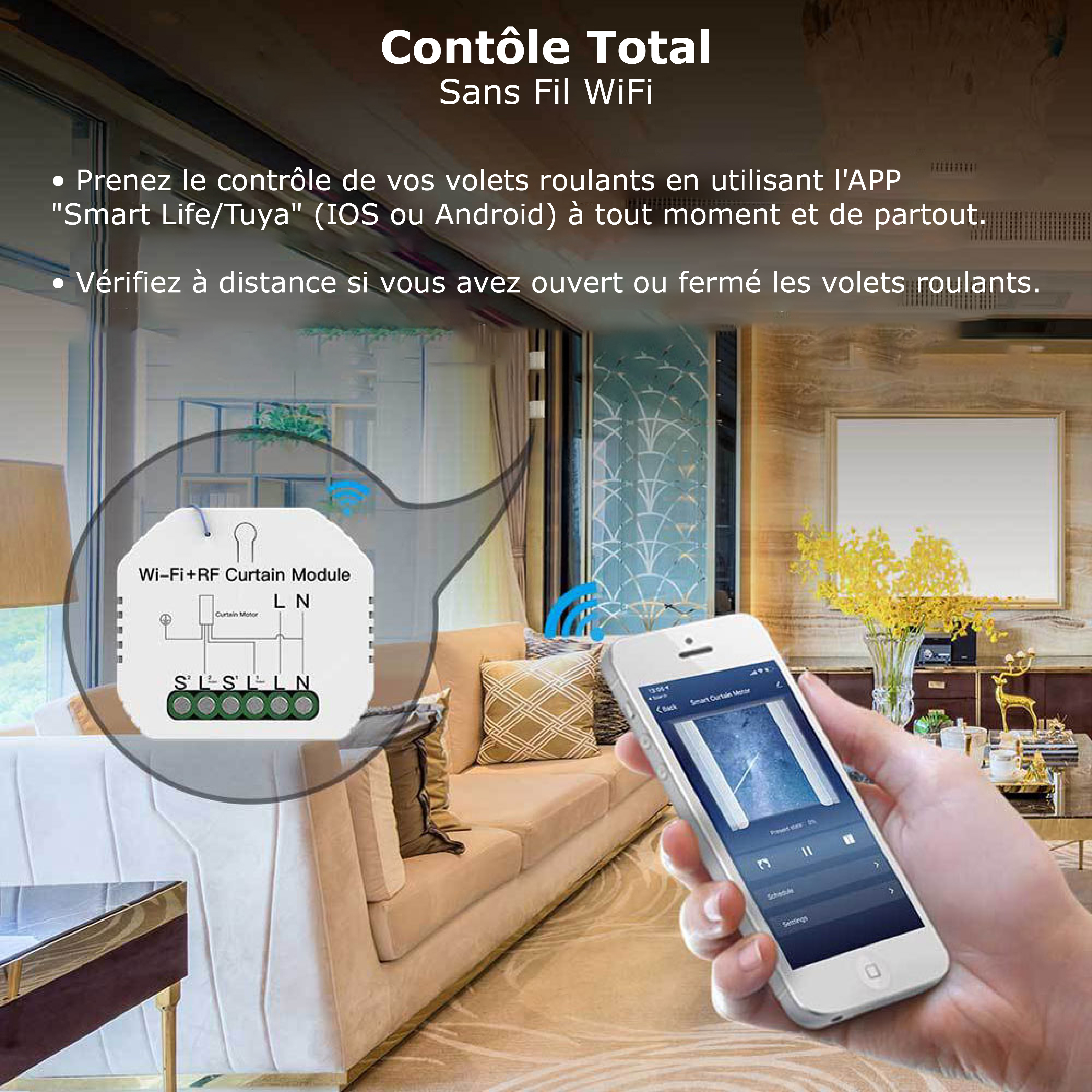 Gérez vos volets roulants à distance avec le module intelligent sans fil S-108WR et l'application Tuya