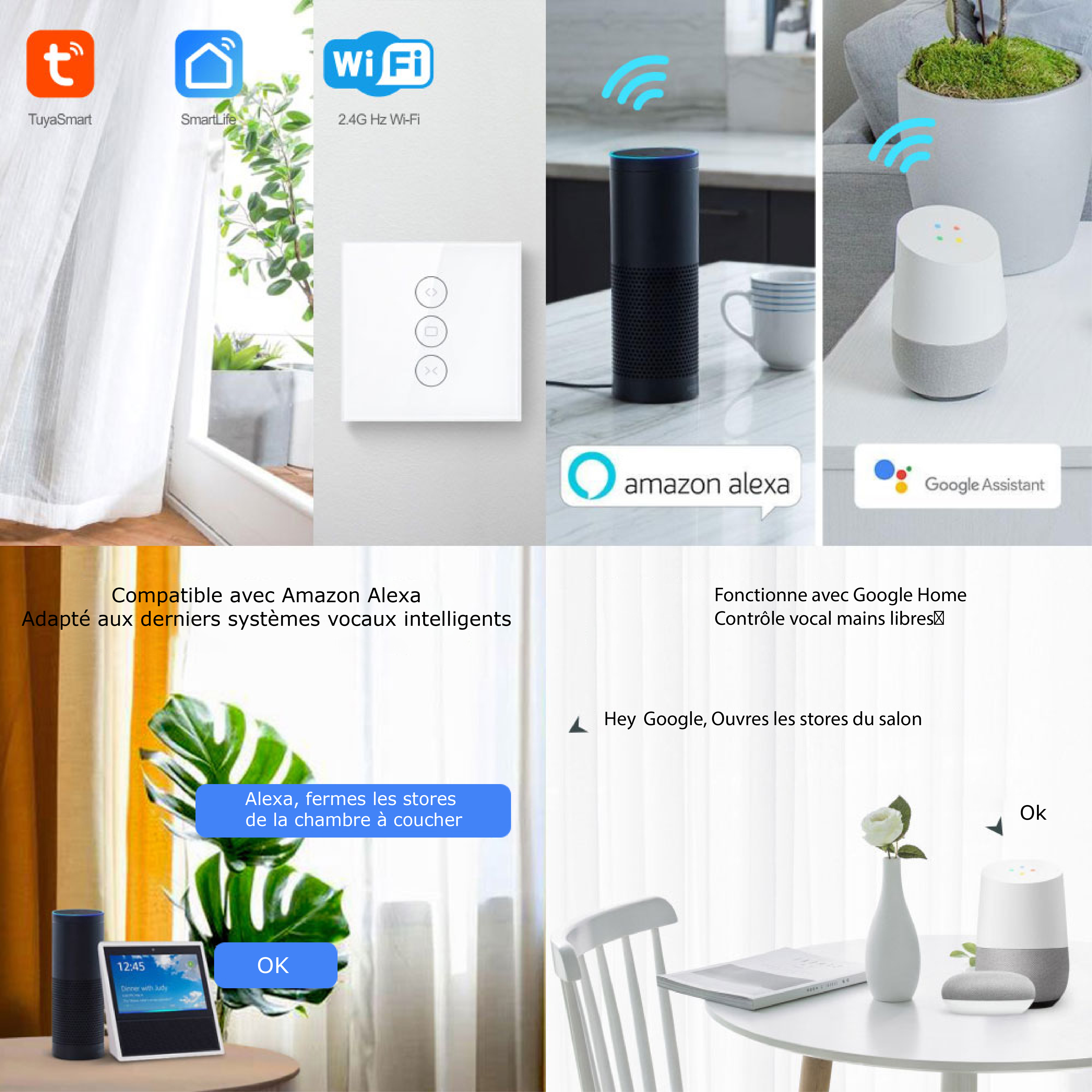 Illuminez votre intérieur avec l'interrupteur tactile double intelligent Wifi et l'application Smartlife