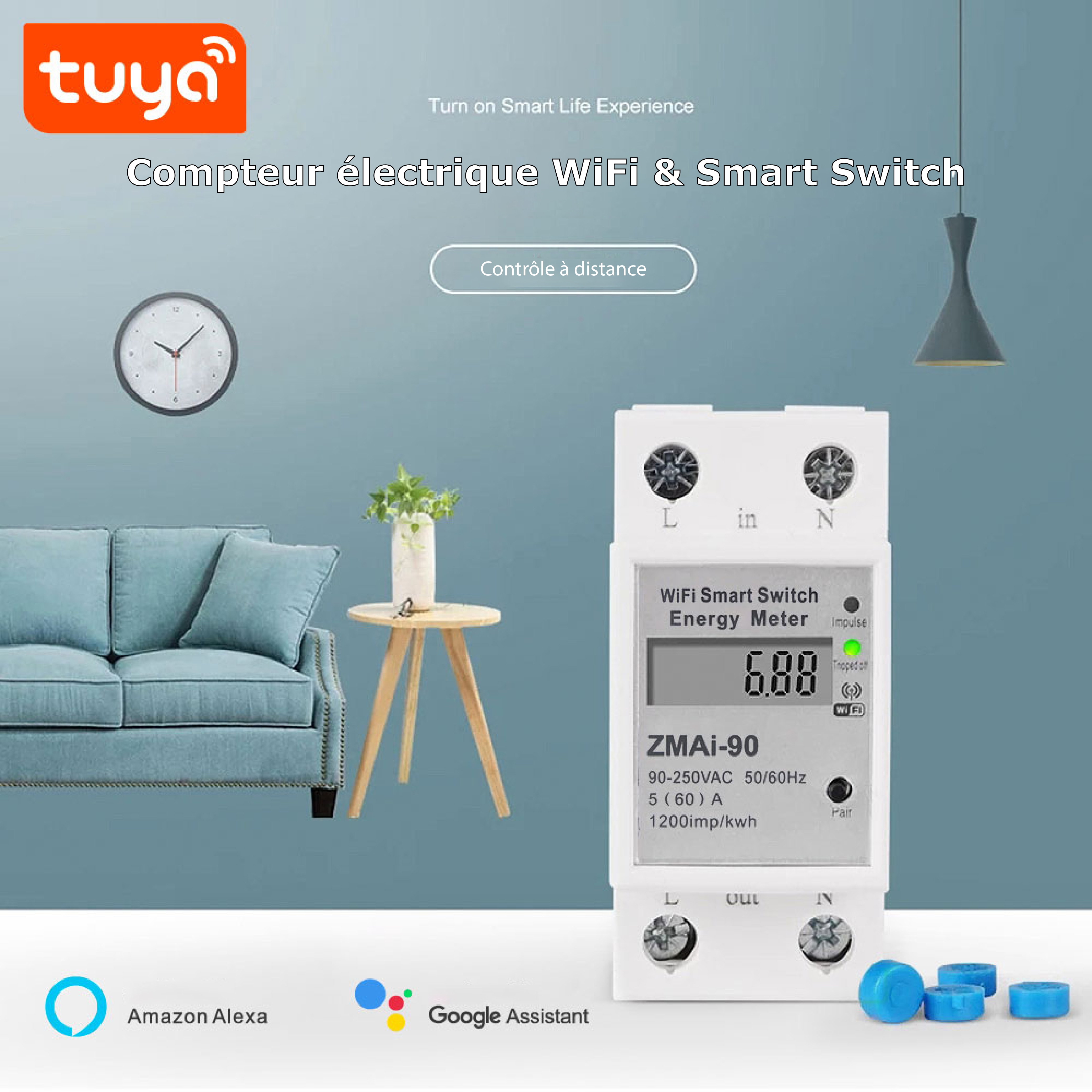 Optimisez votre consommation énergétique avec le compteur électrique intelligent sans fil SL-ZMAI90