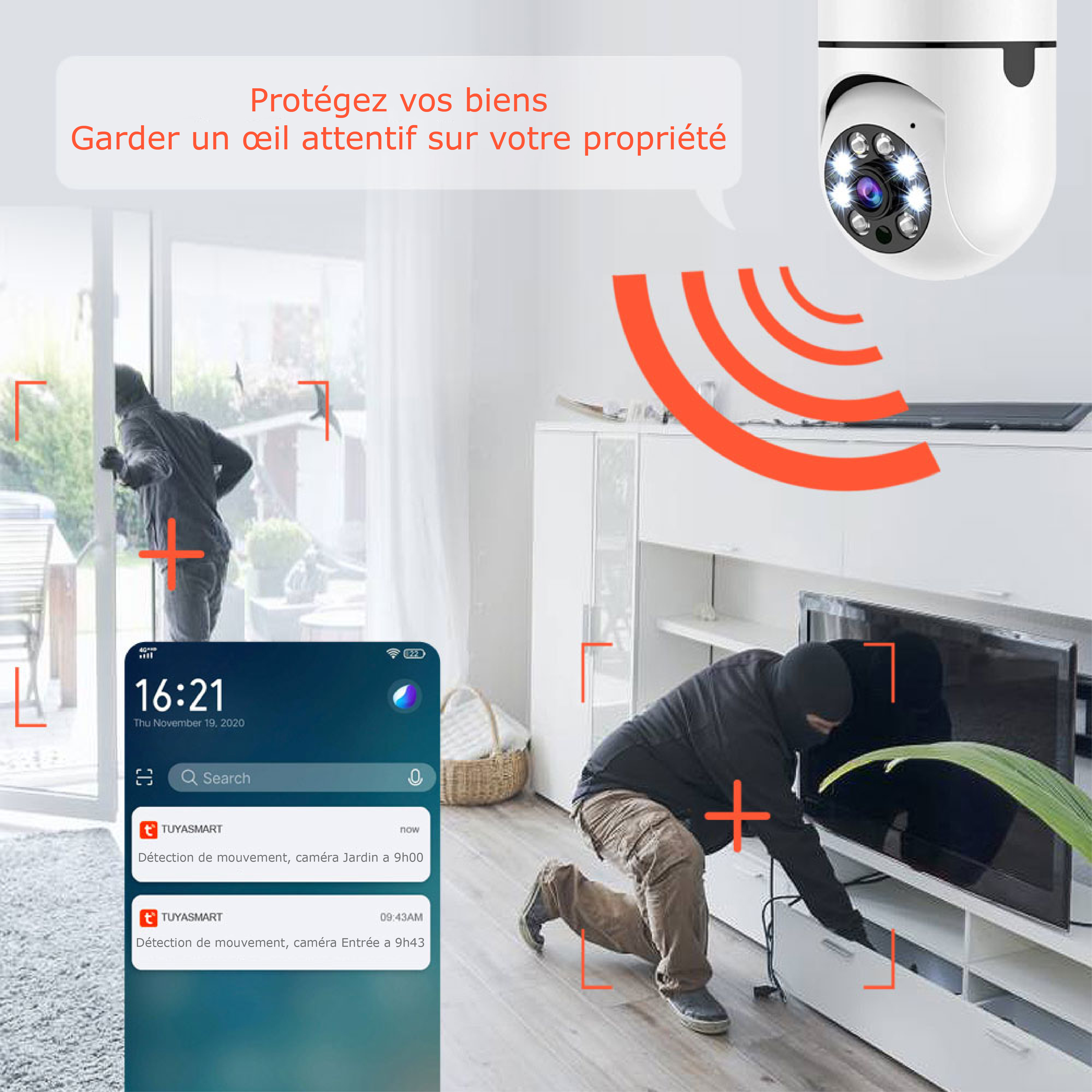 Sécurisez Votre Domicile avec la Caméra Ampoule SL-F1-3MP WiFi 360 E27 Tuya 2K 3MP Sans Fil