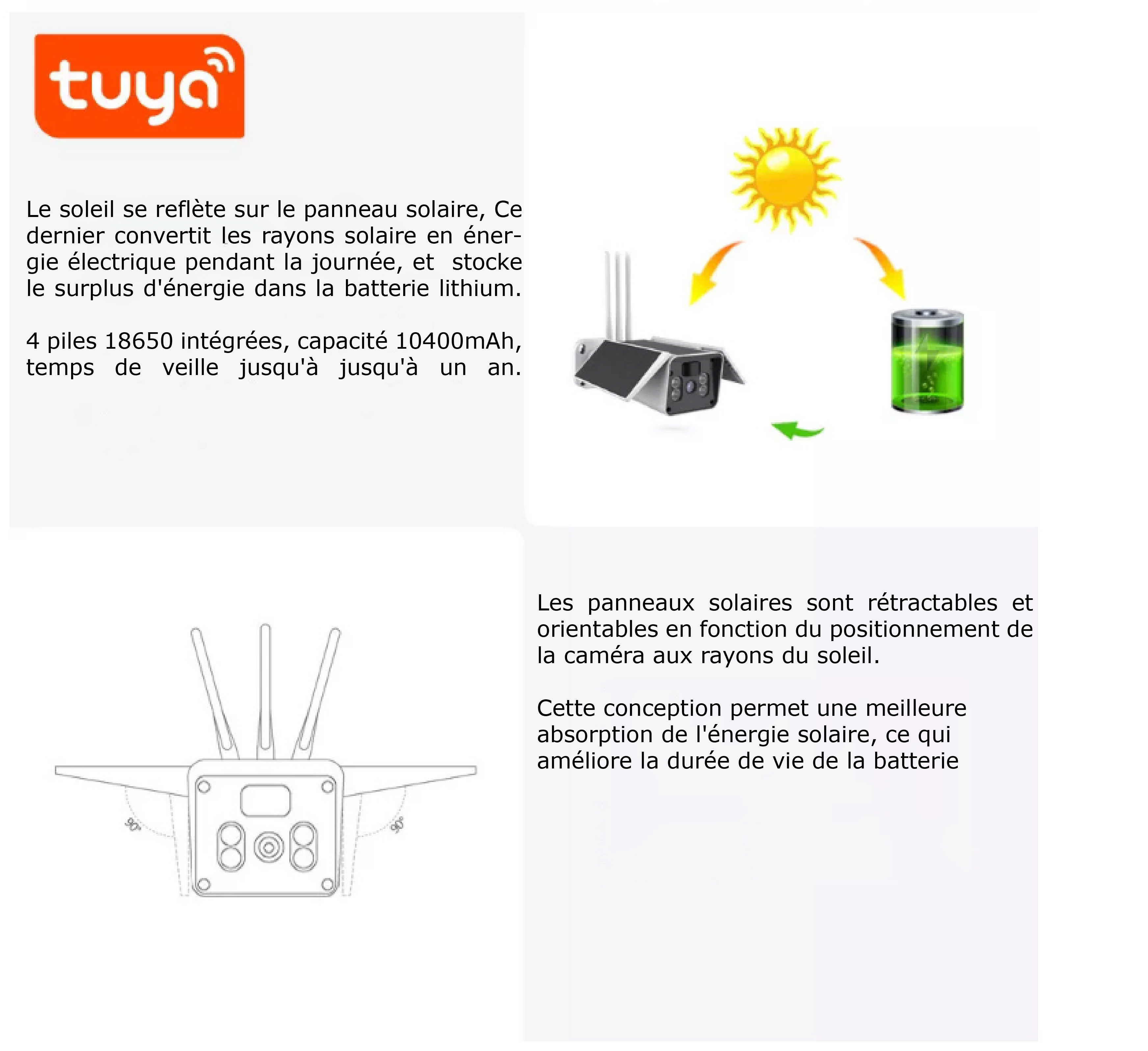 Caméra de Surveillance Solaire SL-SC2016 : Sécurité Intelligente avec Connexion Wifi et Résolution 2MP