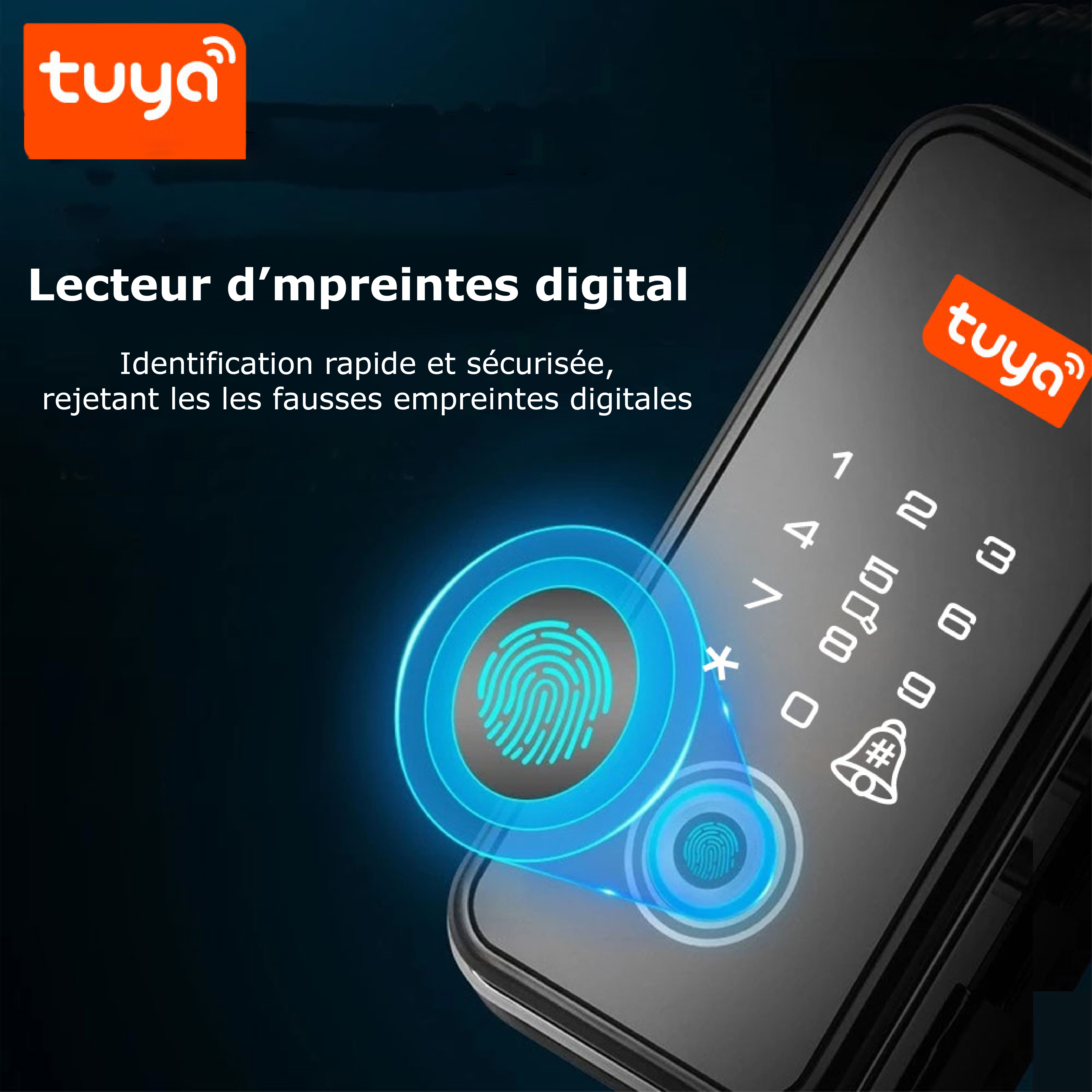 La serrure biométrique intelligente wifi SL-GLB2 est spécialement conçue pour les portes en verre 