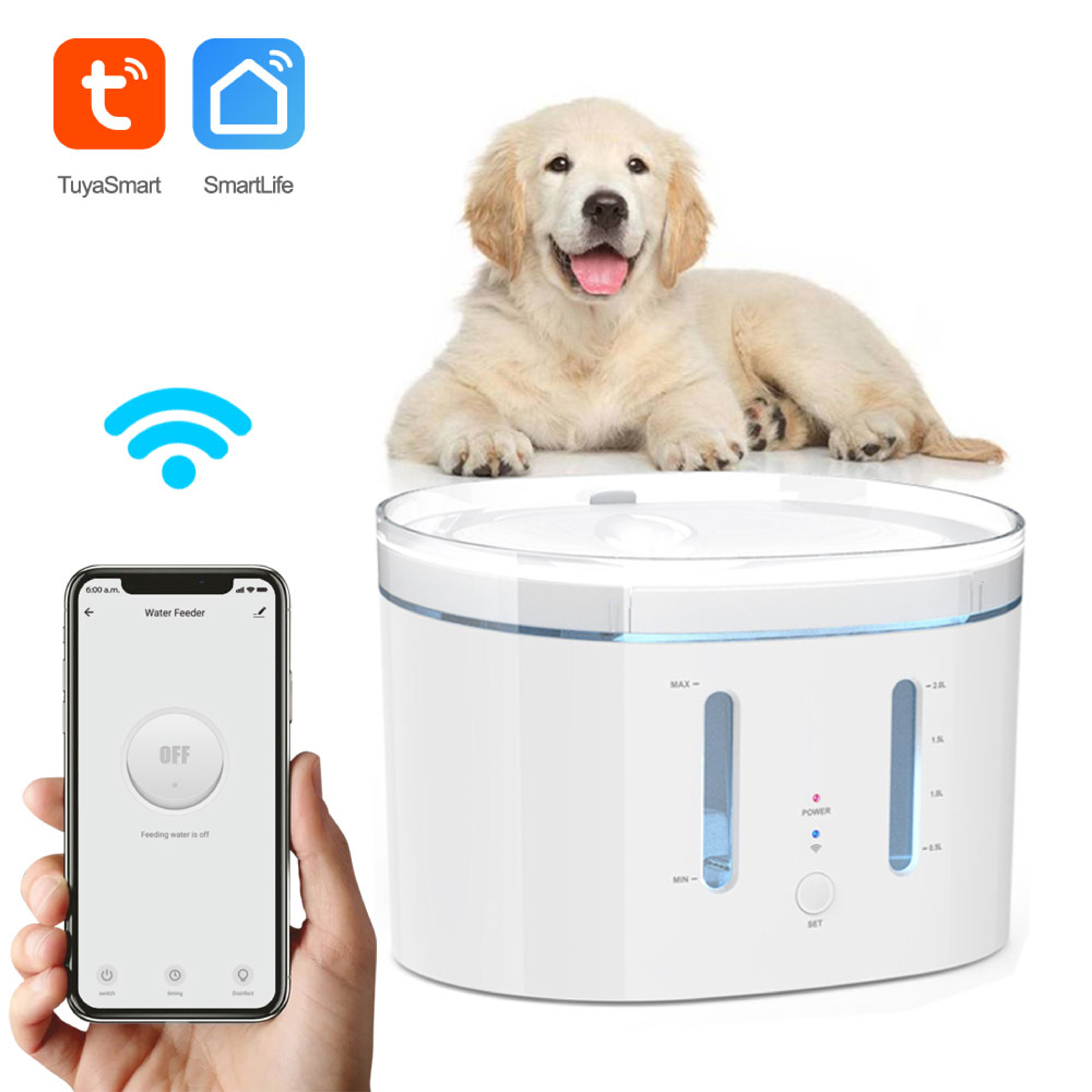 La fontaine connectée pour animaux de compagnie est une solution innovante et pratique pour assurer l'hydratation de vos animaux de compagnie pendant votre absence