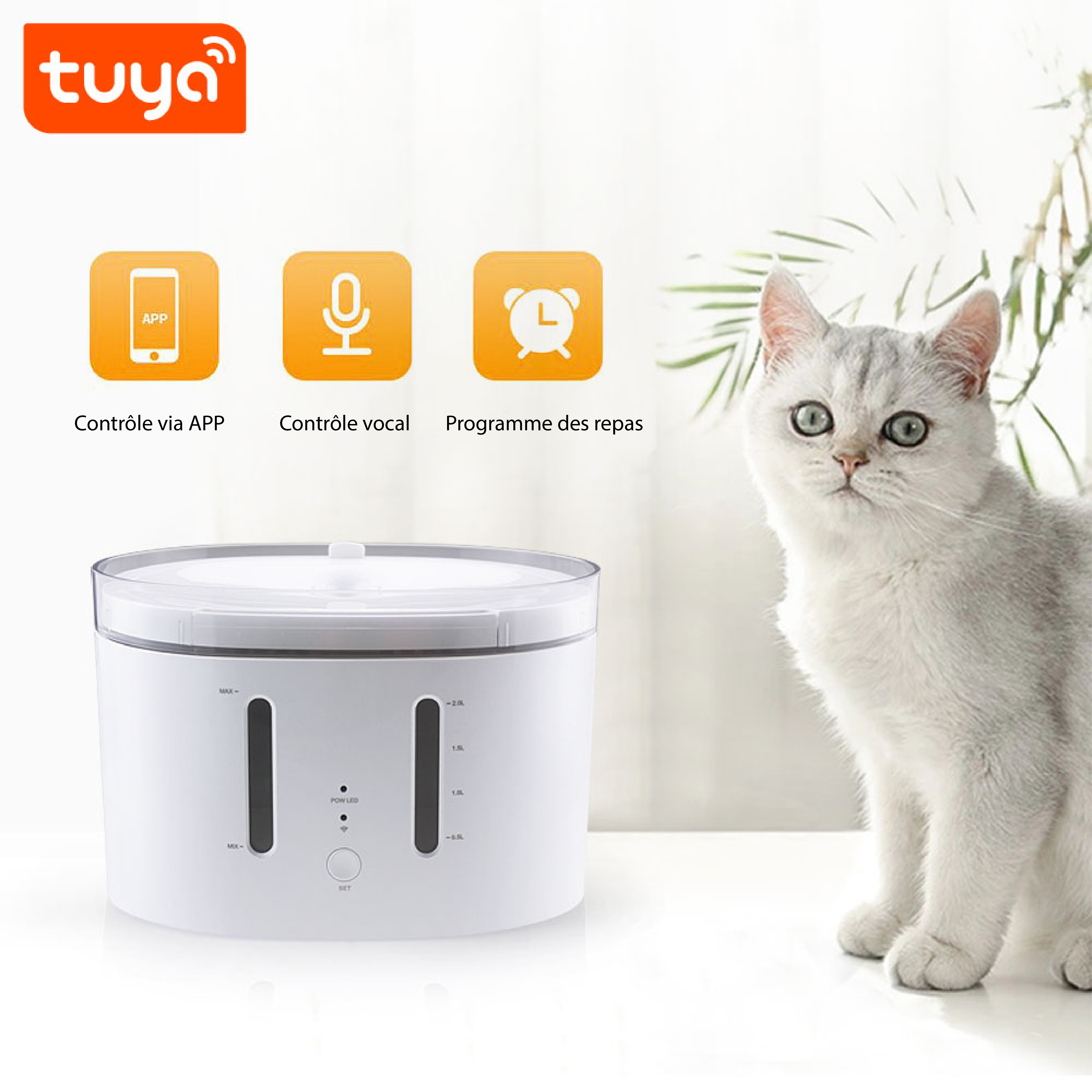 La fontaine connectée pour animaux de compagnie est une solution innovante et pratique pour assurer l'hydratation de vos animaux de compagnie pendant votre absence