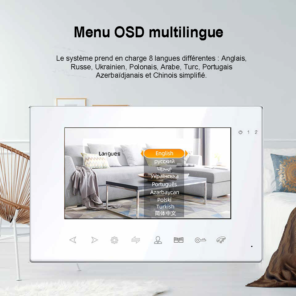 Moniteur d'Intérieur NB66727 : Fonctionnel et Polyvalent pour Votre Système d'Interphone 2 fils seulement!