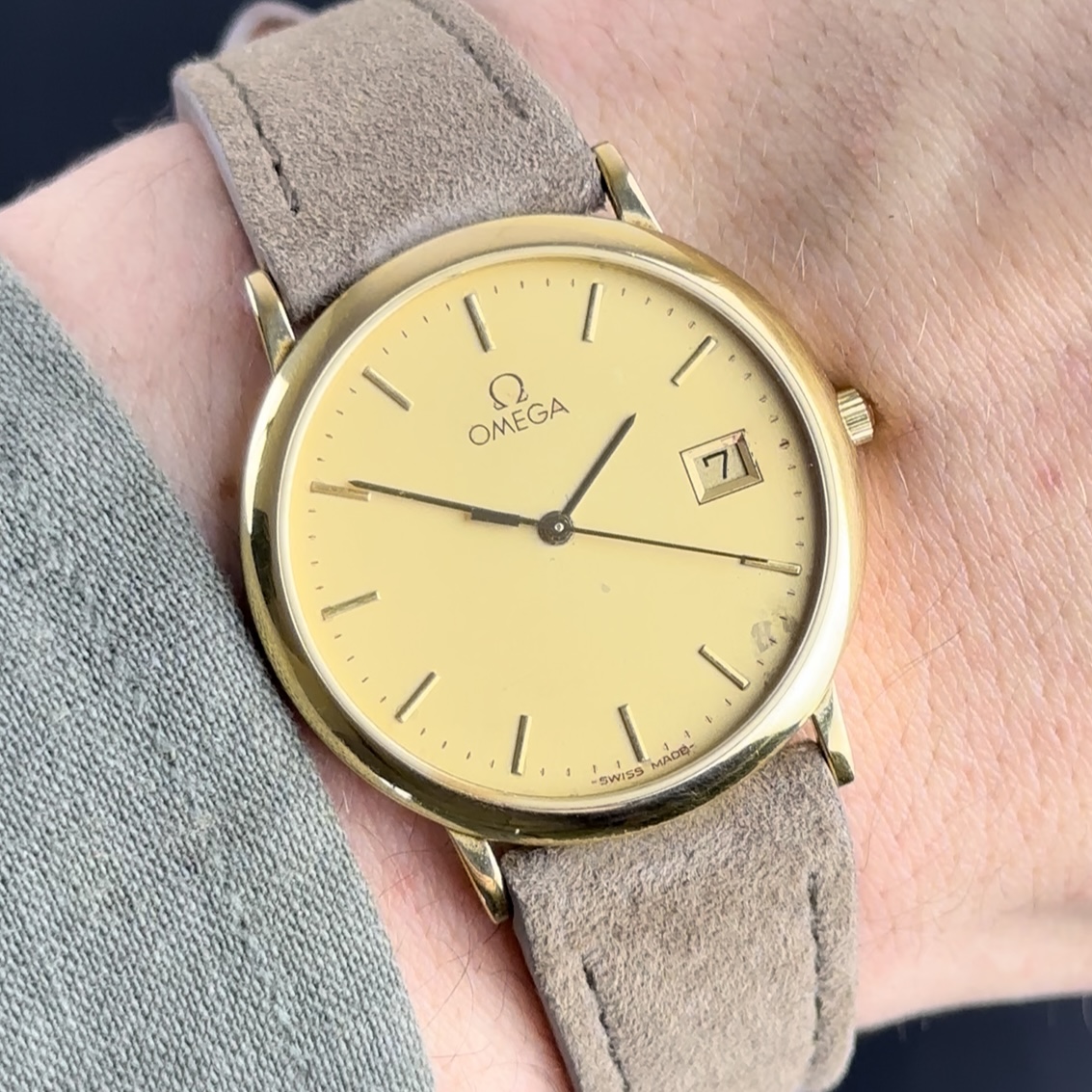 Vintage Omega De Ville Quartz Gold dial 191.0312.1 - 1991 - 32,5mm