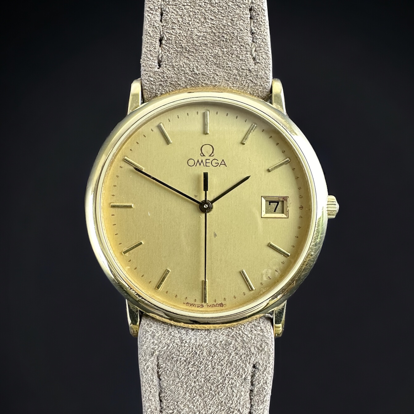 Vintage Omega De Ville Quartz Gold dial 191.0312.1 - 1991 - 32,5mm