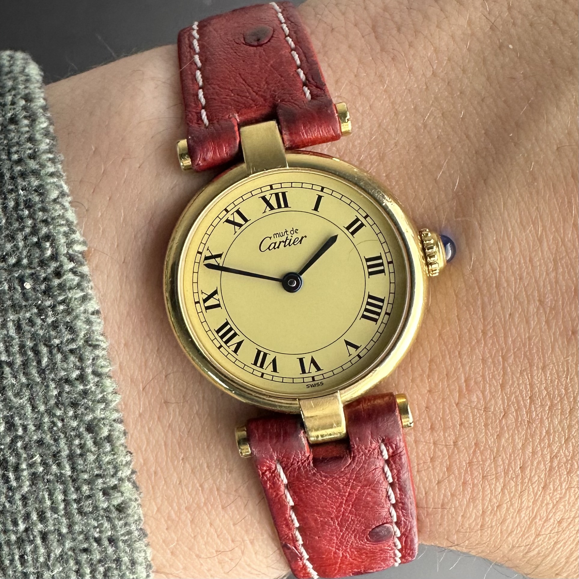 Vintage Cartier Vermeil Must Round case SM Lady 590004 - 24mm - 1990s