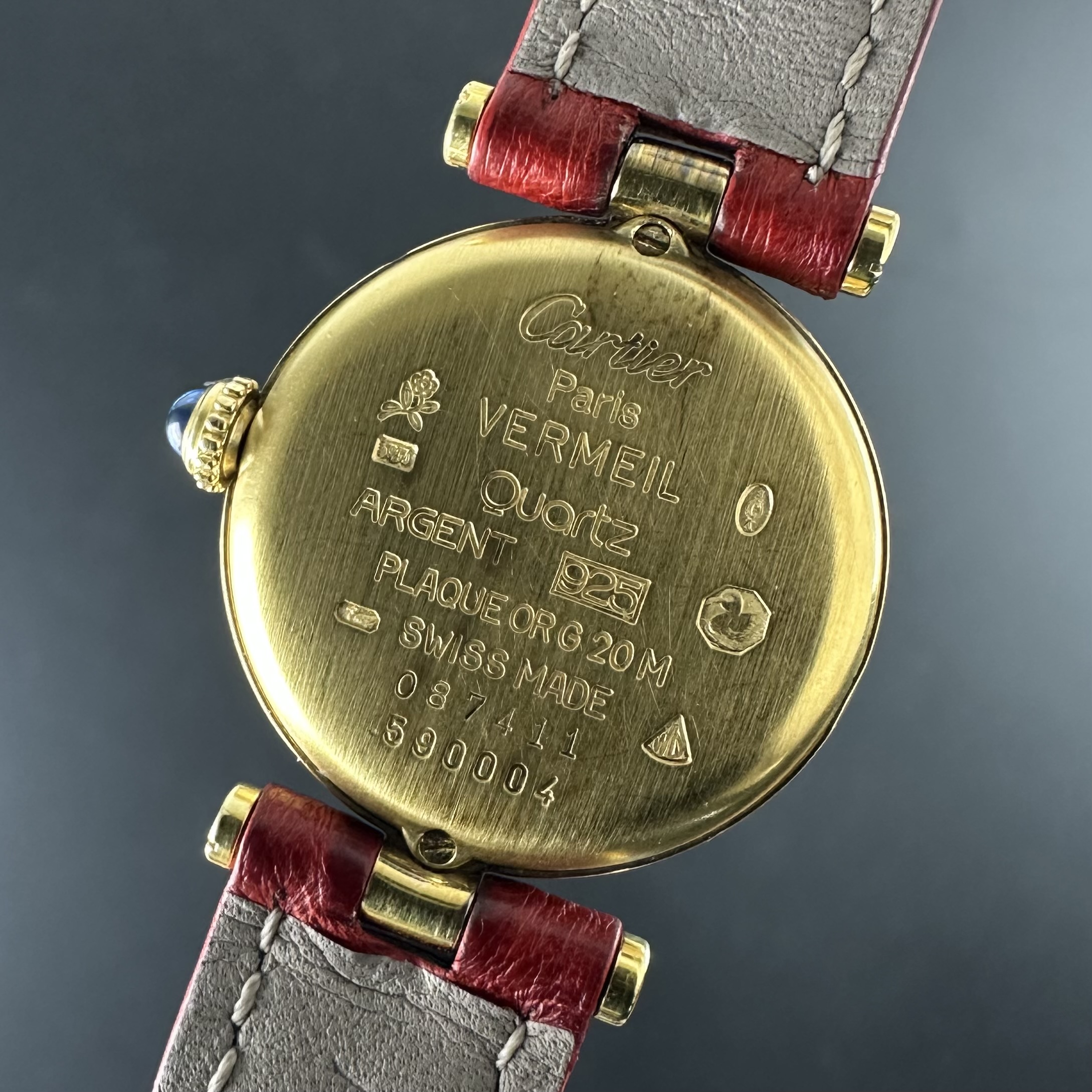 Vintage Cartier Vermeil Must Round case SM Lady 590004 - 24mm - 1990s