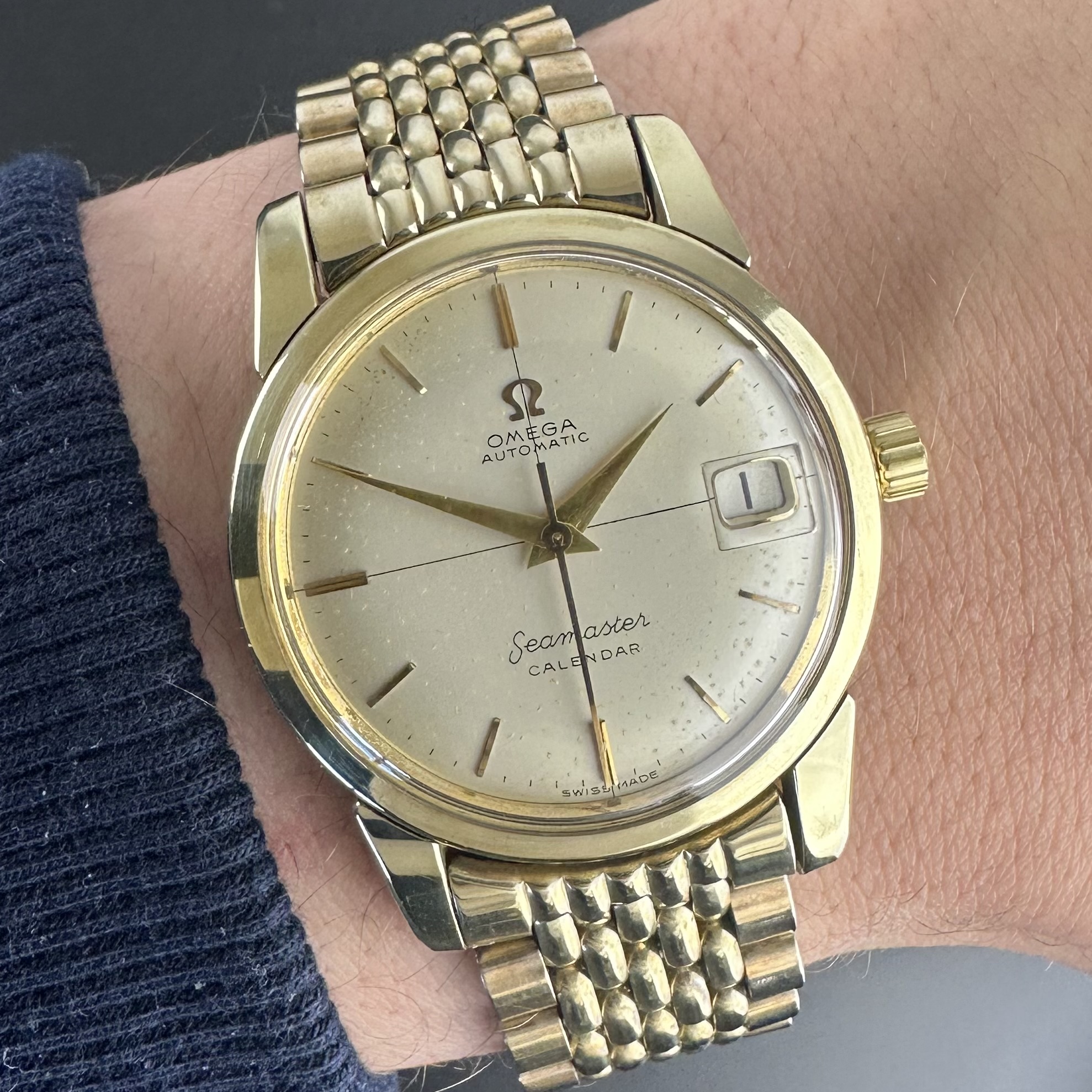 Vintage Omega Seamaster Calendar on BOR 2849-6SC - 34mm - 1958 + Box