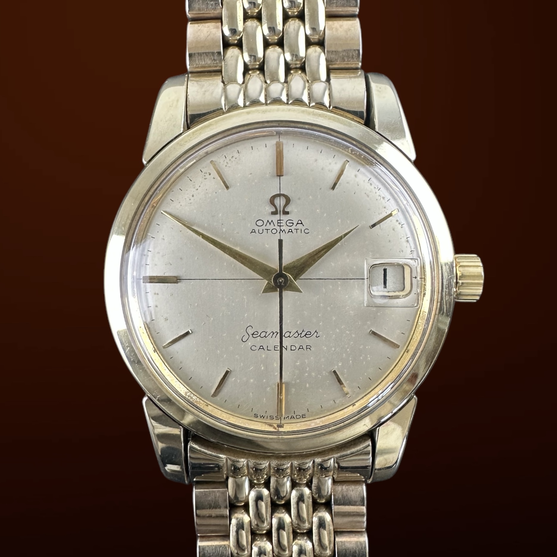 Vintage Omega Seamaster Calendar on BOR 2849-6SC - 34mm - 1958 + Box