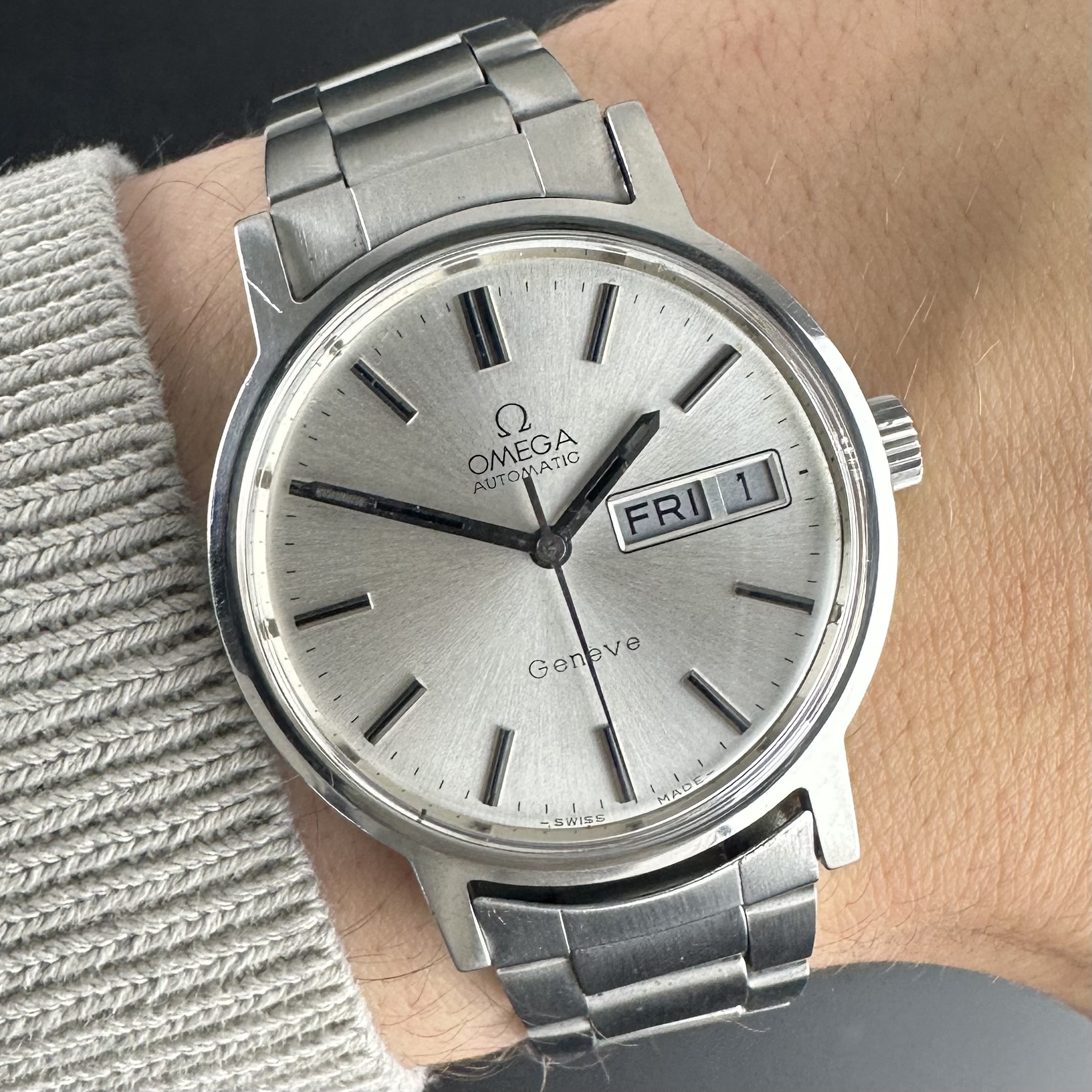 Vintage Omega Genève DayDate On Steel Bracelet 166.0117 - 35mm - 1972