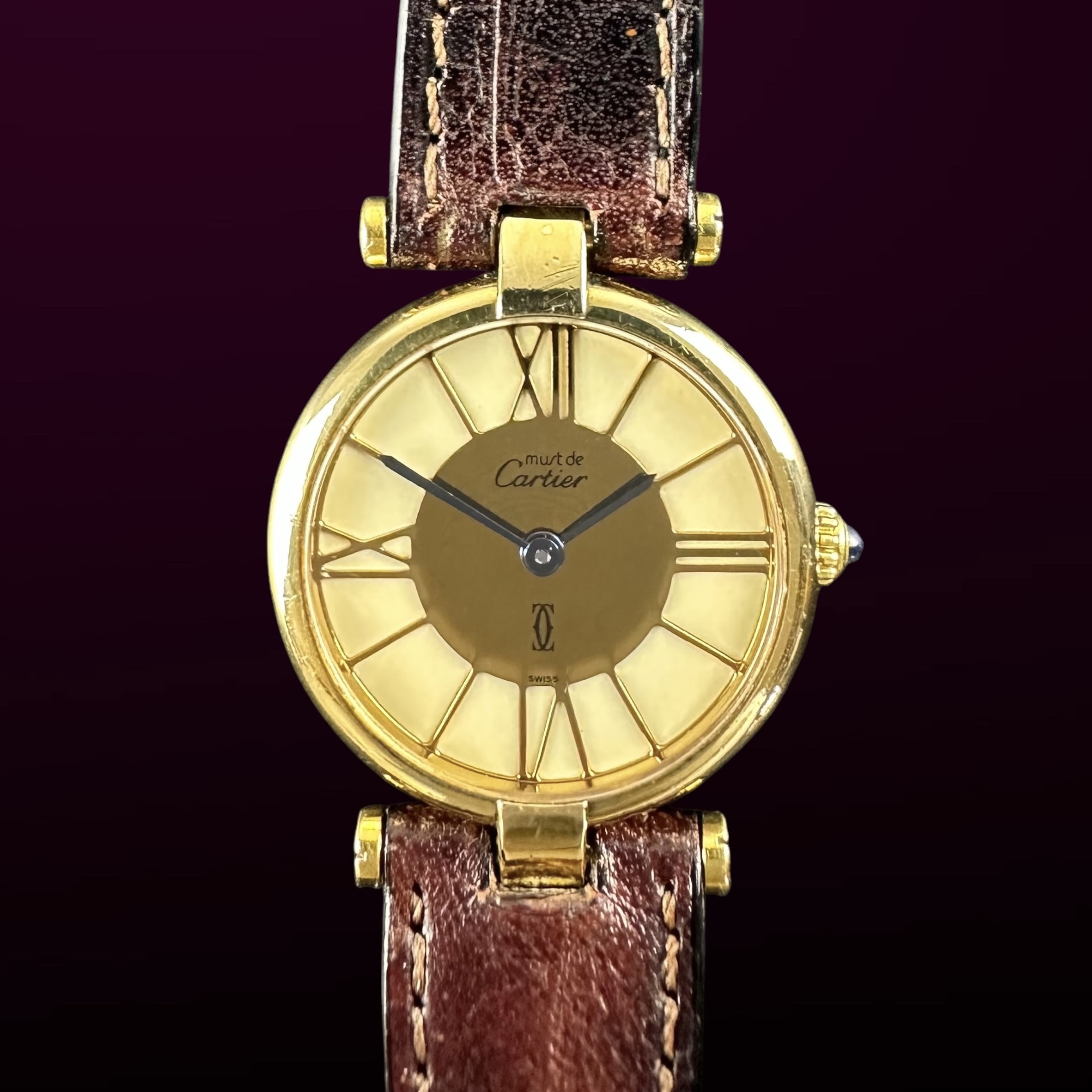 Vintage Cartier Vermeil Ronde Must SM Lady Small 24mm - 1990s